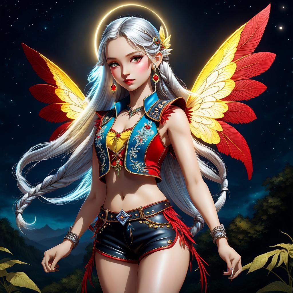 Fantasy full shot. Petite teen fairy girl with long braided ...