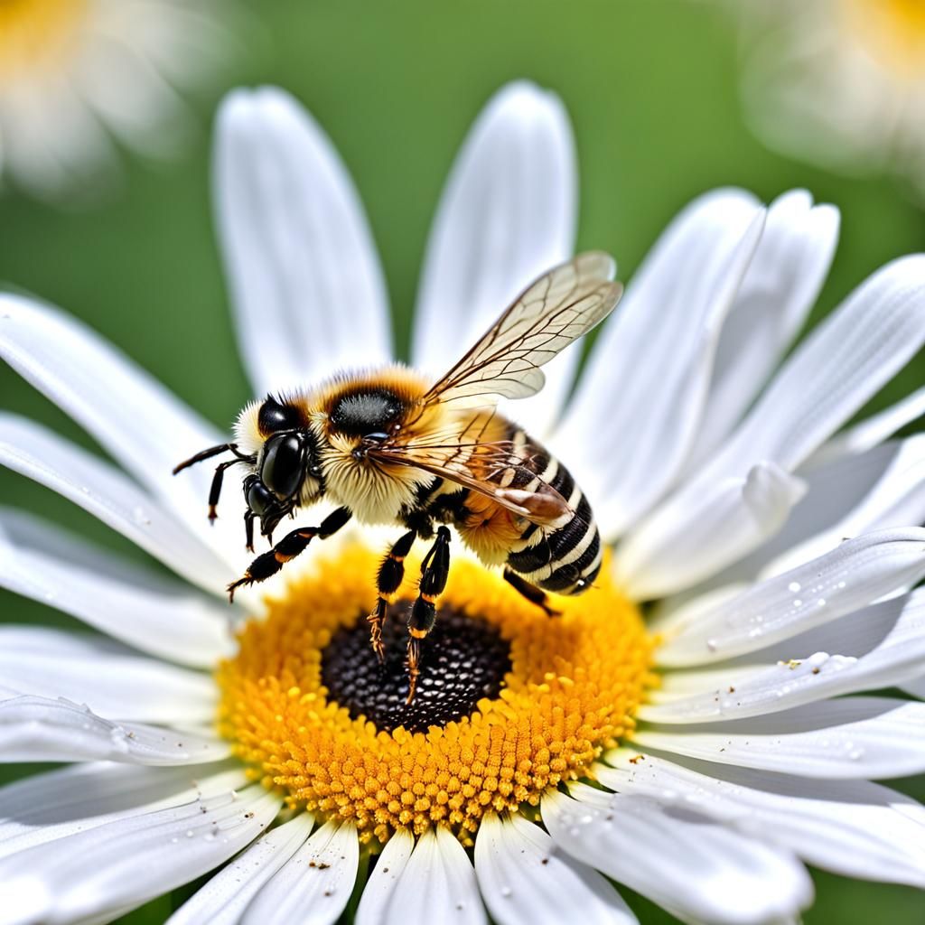 A bee collecting pollen