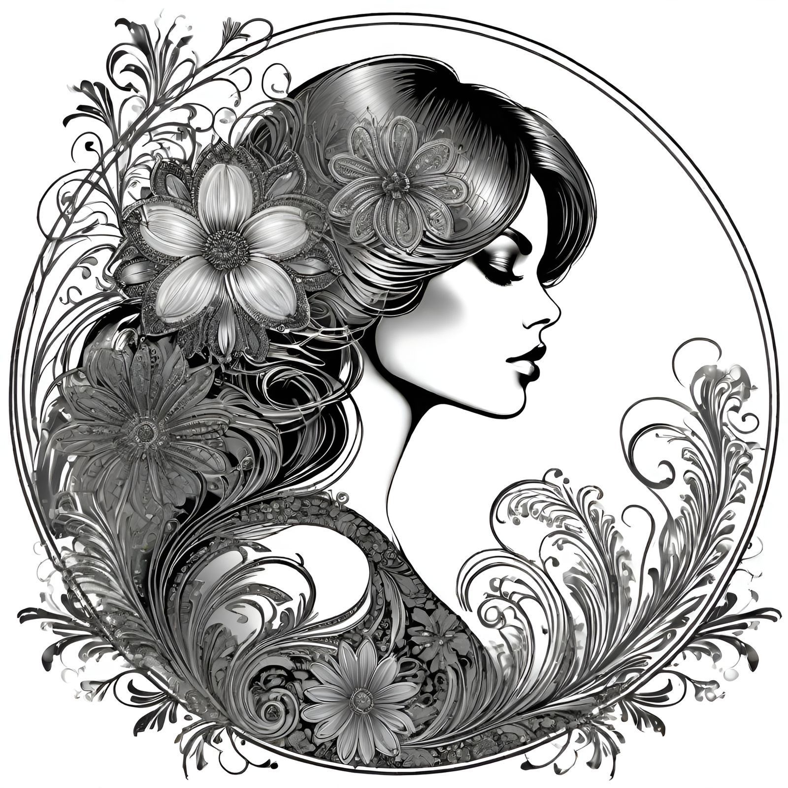 Image adorned with expansive ornate, intricate flowery patterns highlighted in gunmetal foil. Polydynamic ...  by @Tgr22