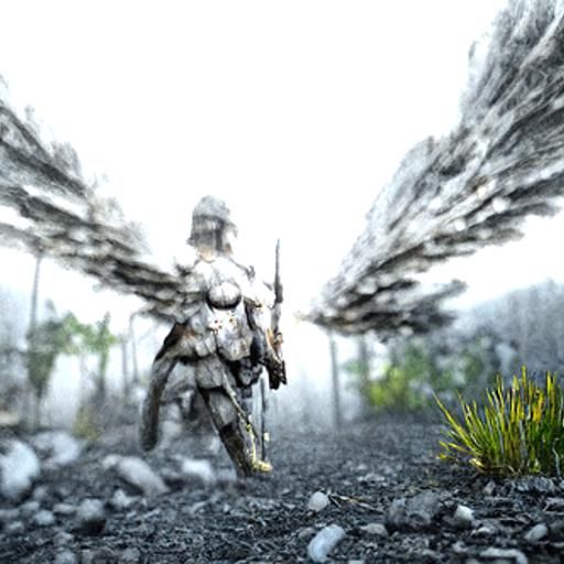 The warrior angel on the battlefield 8K 3D CryEngine matte b...