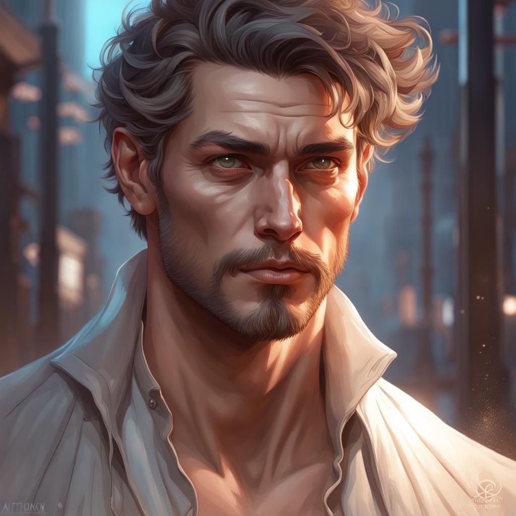 man with beauty eyes head and shoulders portrait, 8k resolut...