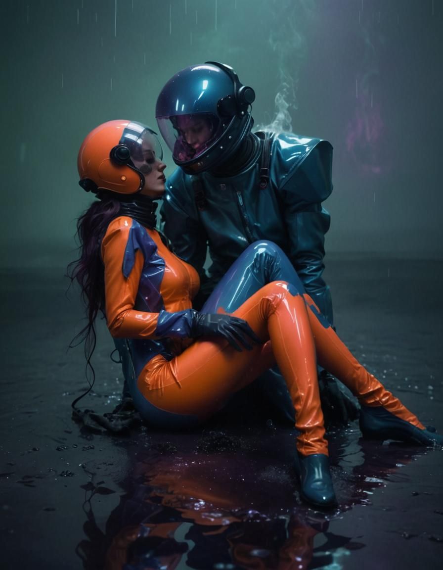 In deep cold space, retro futuristic, hyper realistic view, ...
