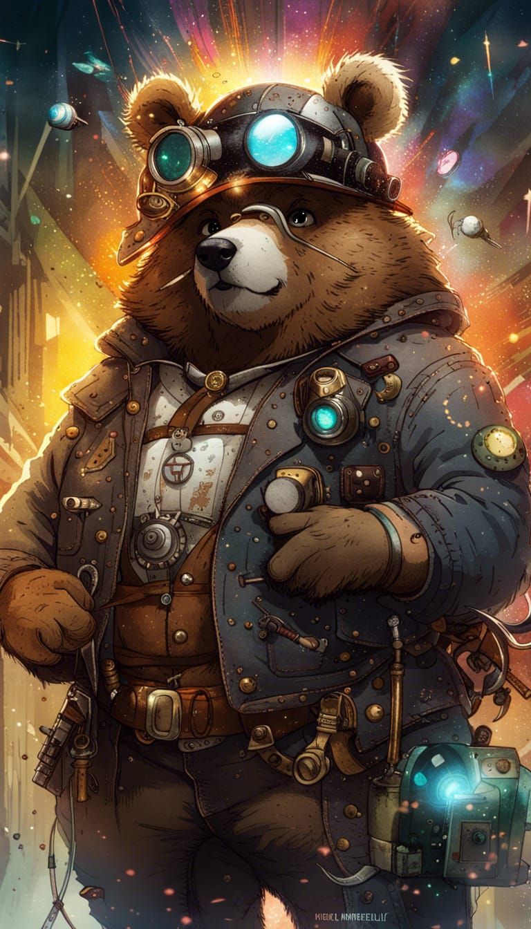 Professional Welder Bear - AI Generated Artwork - NightCafe Creator