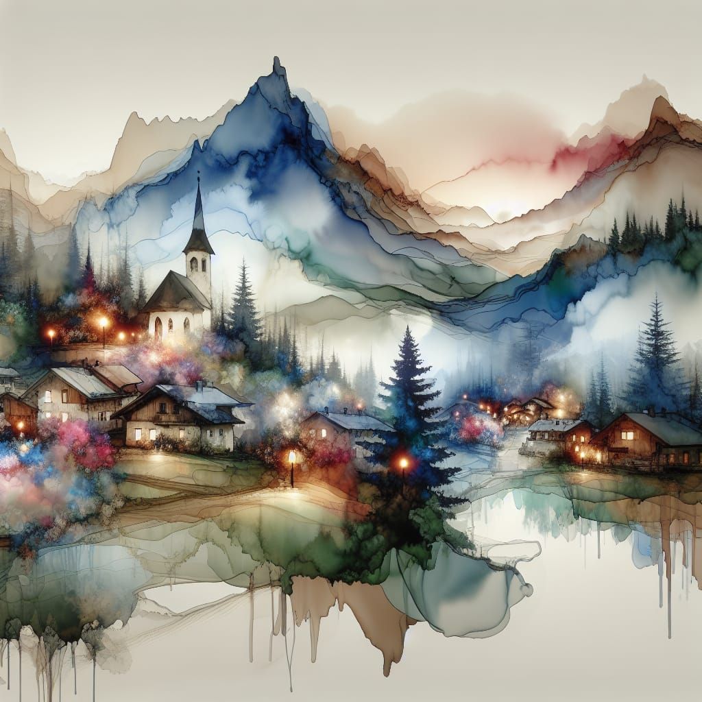 Mountain Town in the Alps - 5 Likes  by @T White