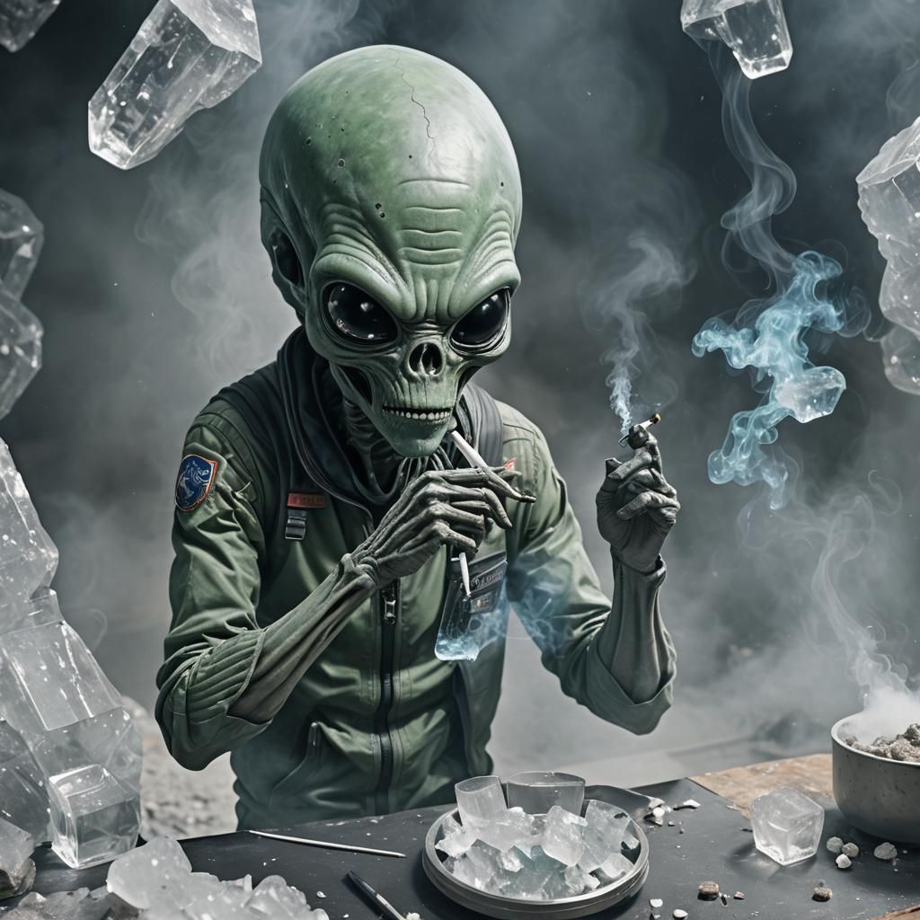 Taking over mankind. An Alien Tweaker smoking Alien Dope