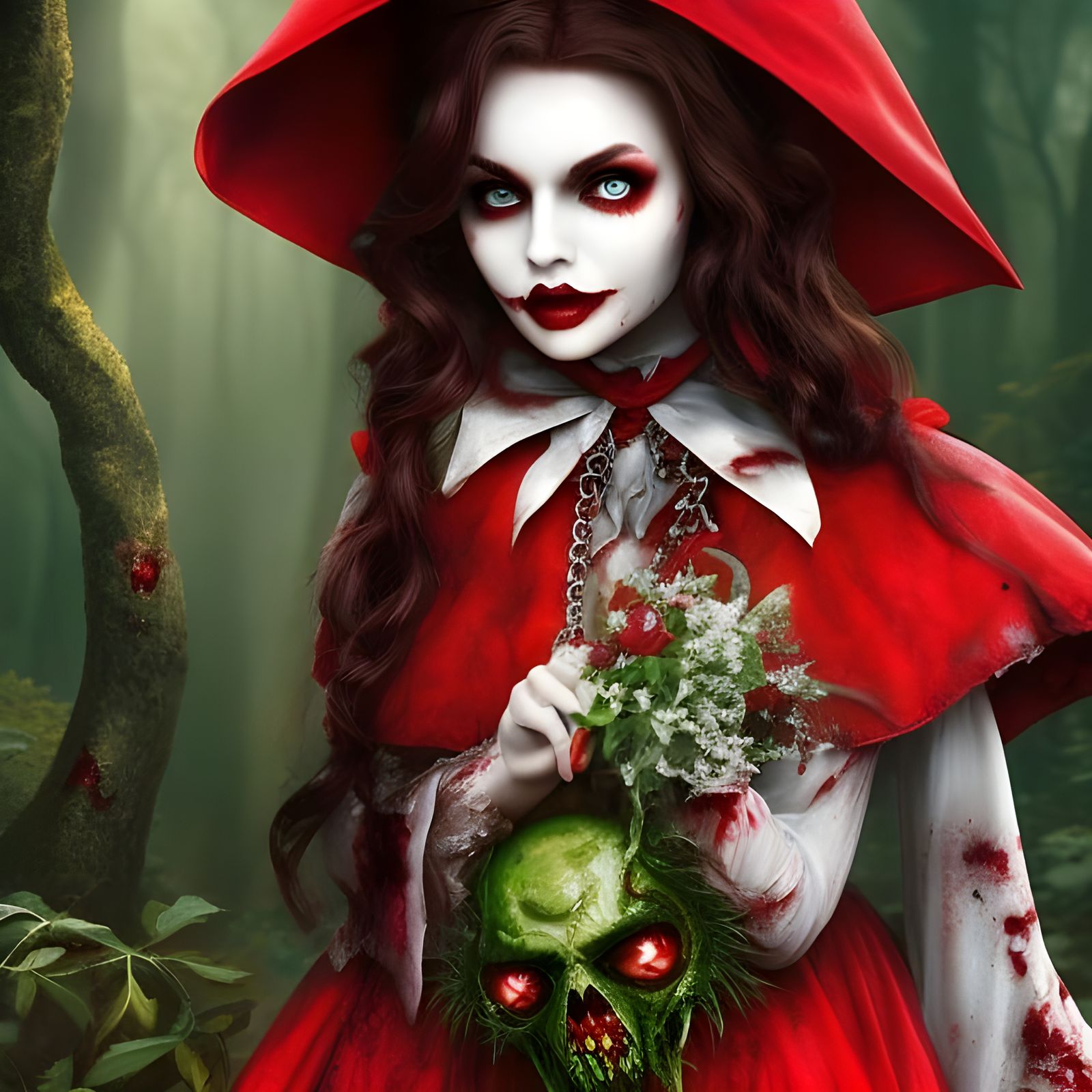 Evil Red Riding Hood AI Generated Artwork NightCafe Creator
