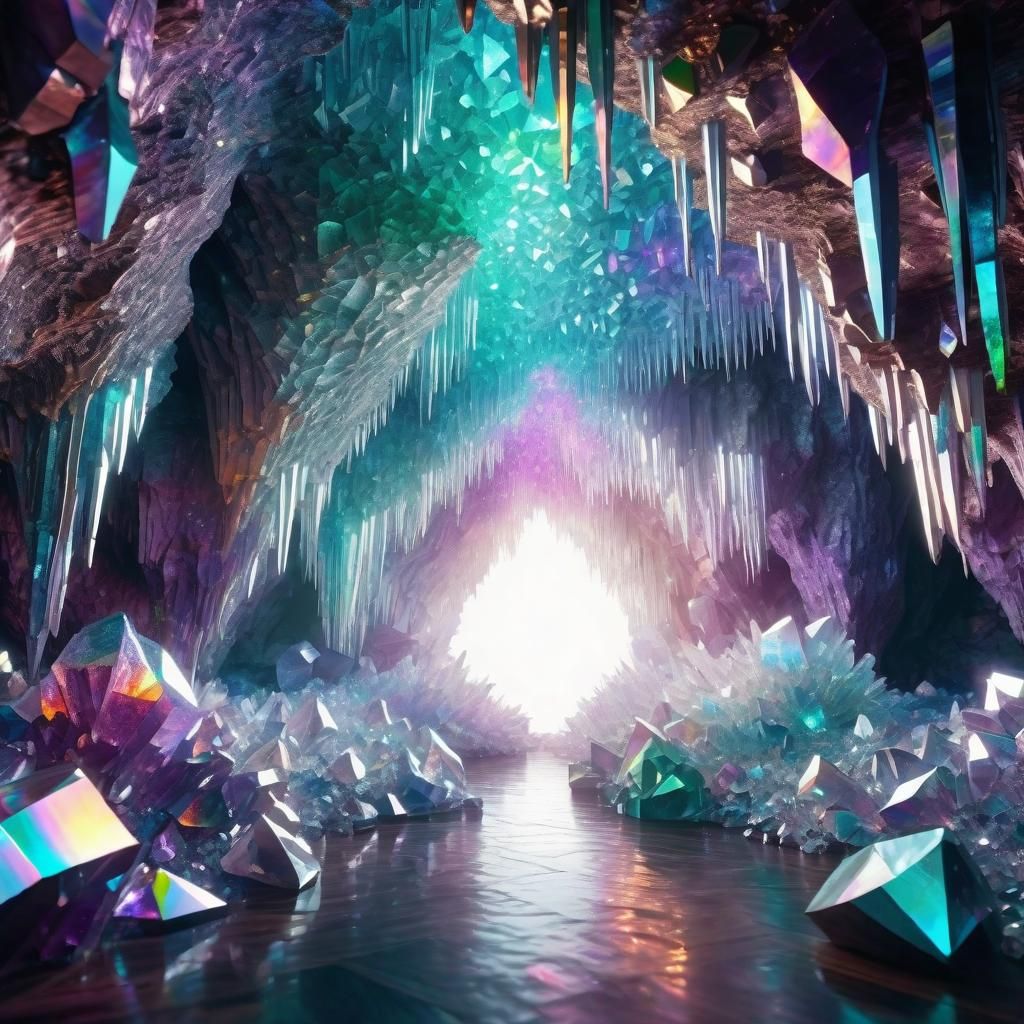 Crystalline Cavern - AI Generated Artwork - NightCafe Creator