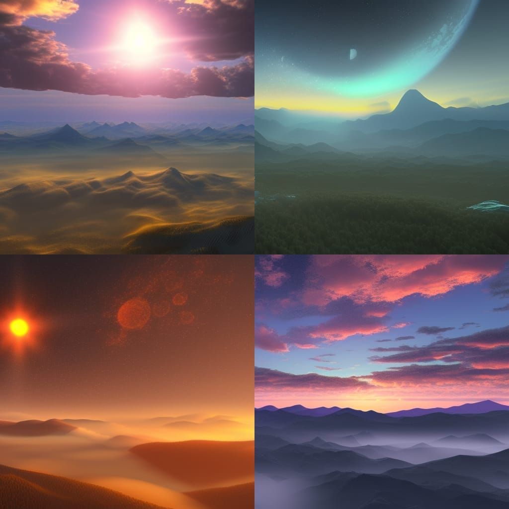 highest skies ,cool ,warm, fuzzy feeling ,sunrise through th...