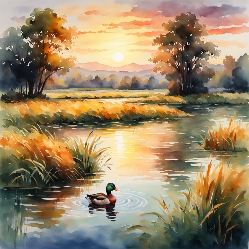 Качечка плаває в ставочку  by @Gledis