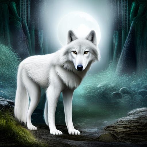 The White Wolf - Ai Generated Artwork - Nightcafe Creator