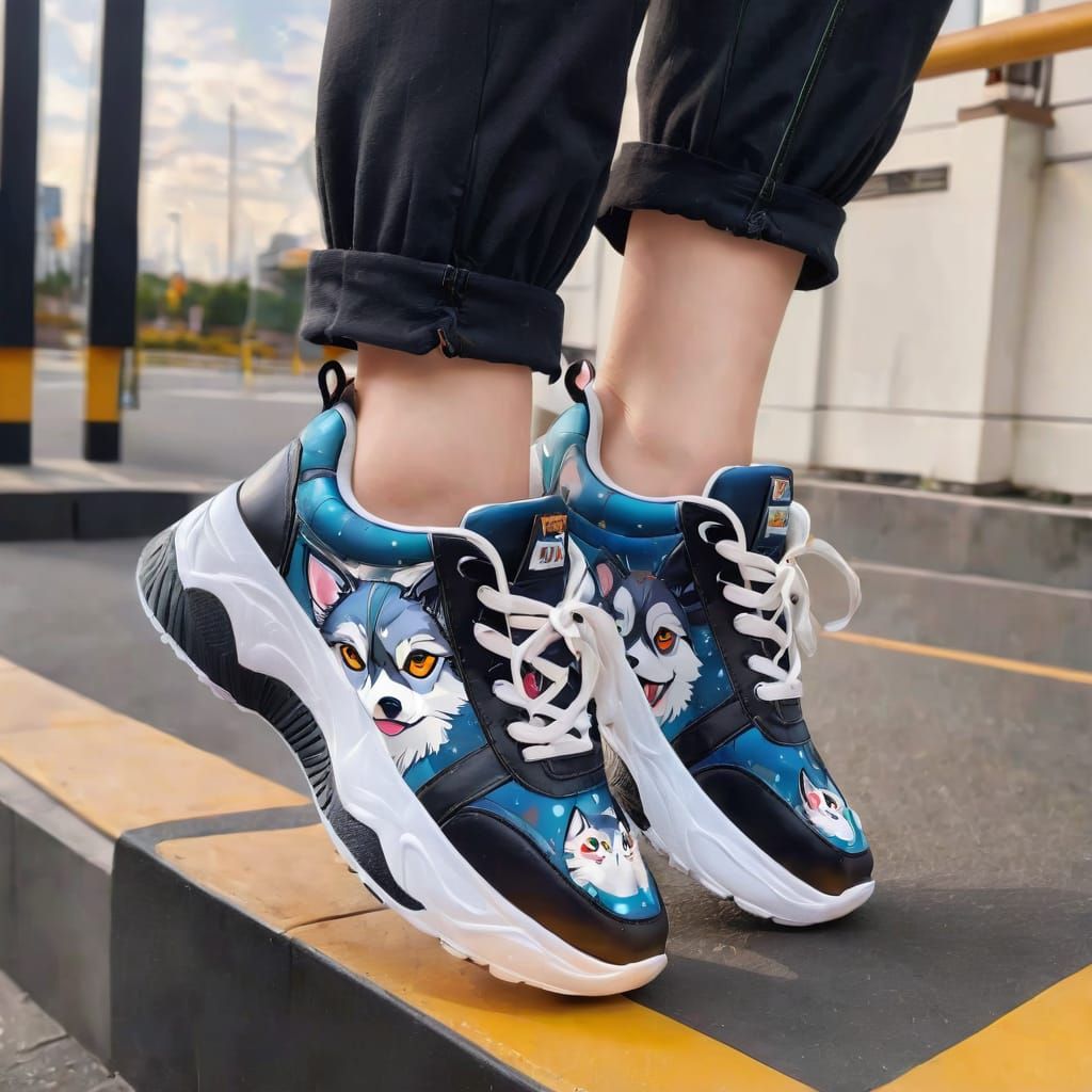 Husky themed sneakers