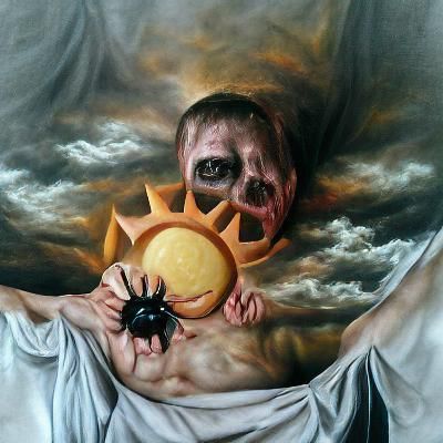 Praise be to the Black Sun, Herald of Doom hyperrealism oil ...