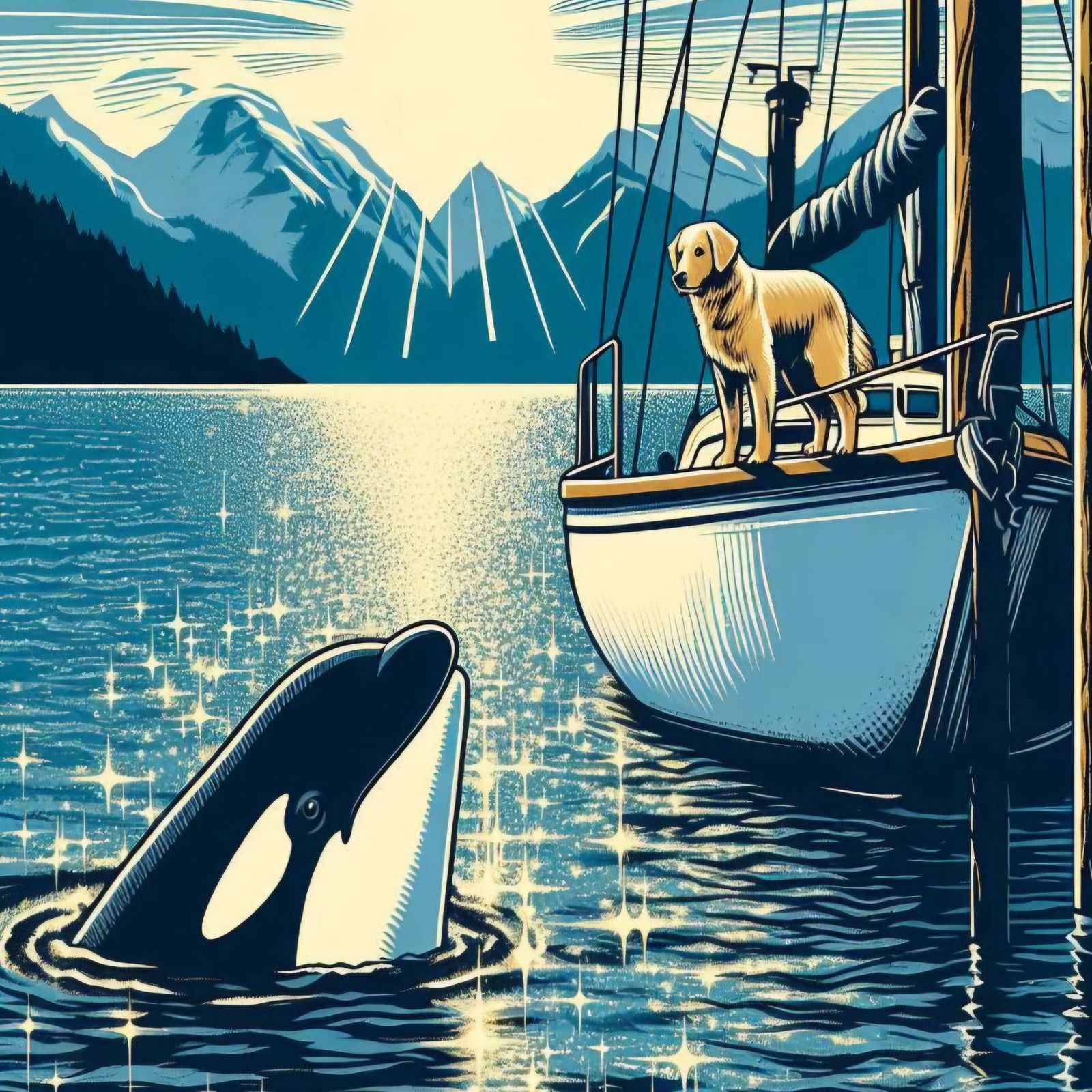 A drawing of unlikely friends