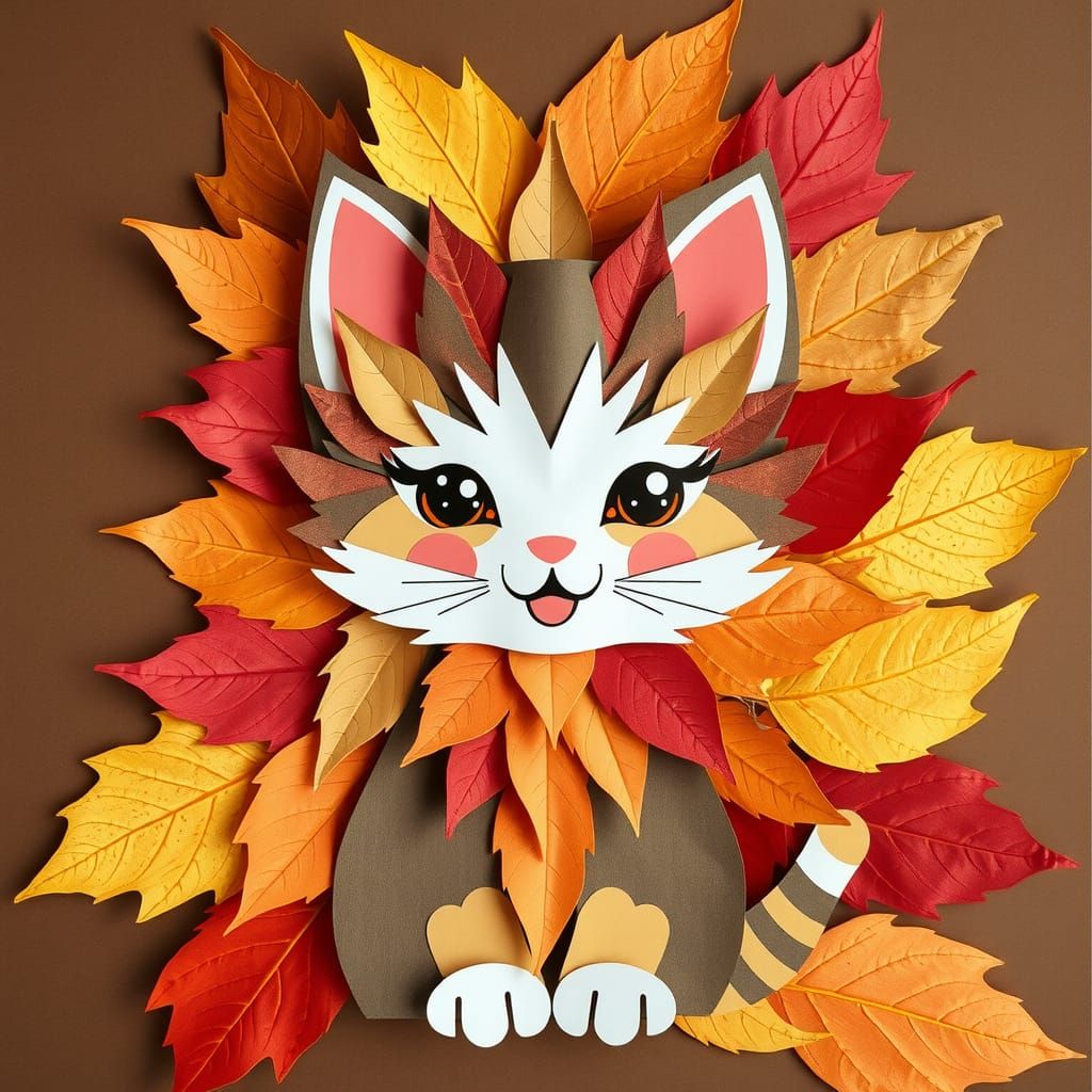 happy autumn kitten