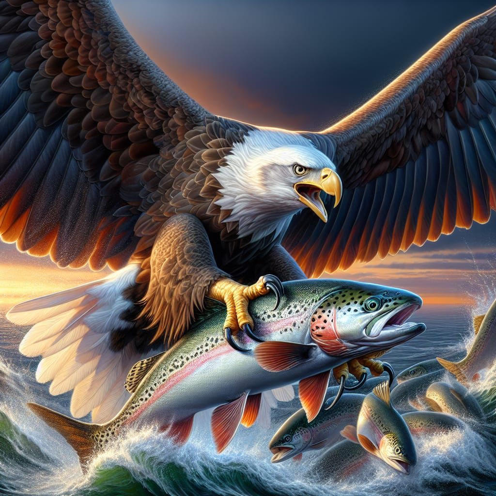 A large sea eagle in flight