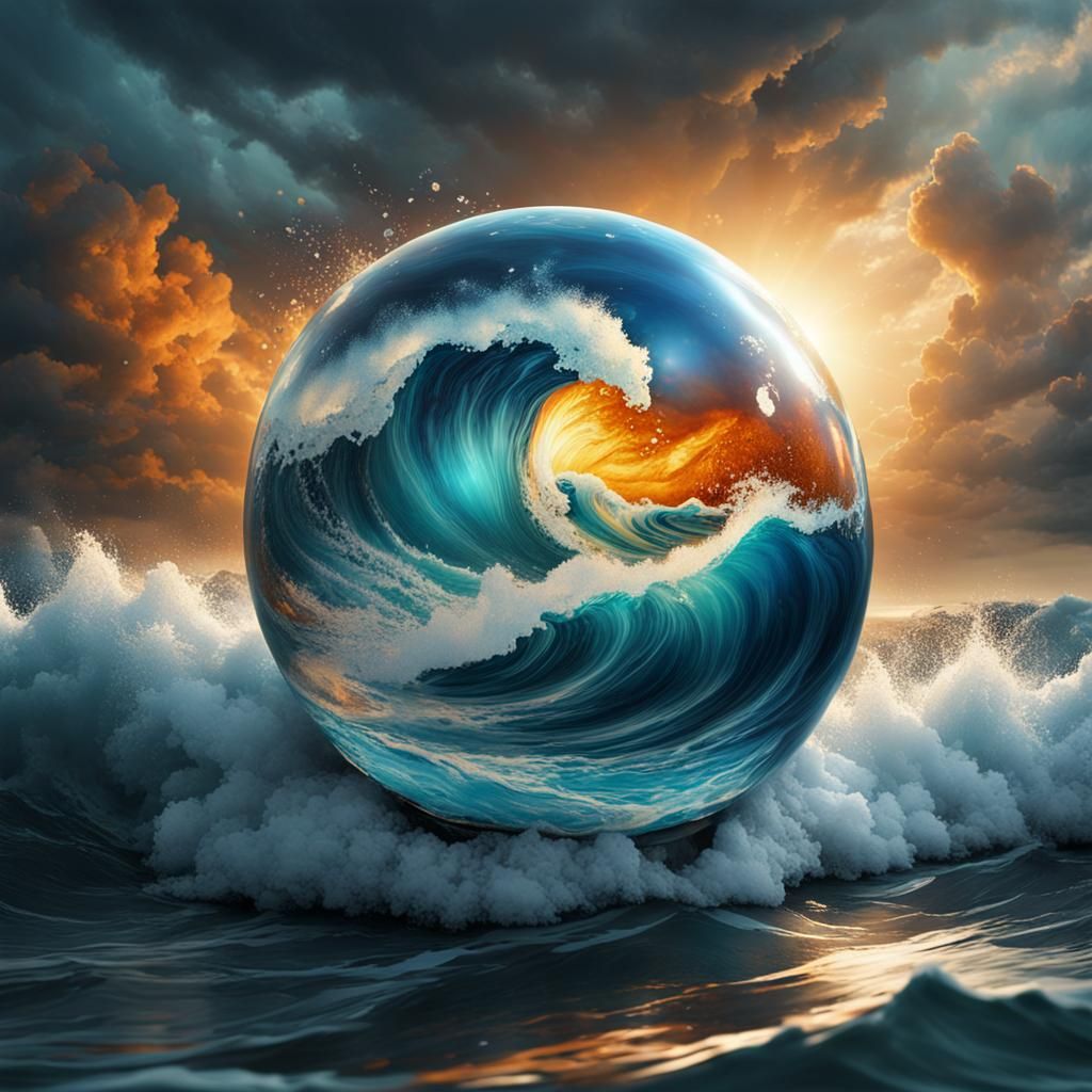 the sea in an orb