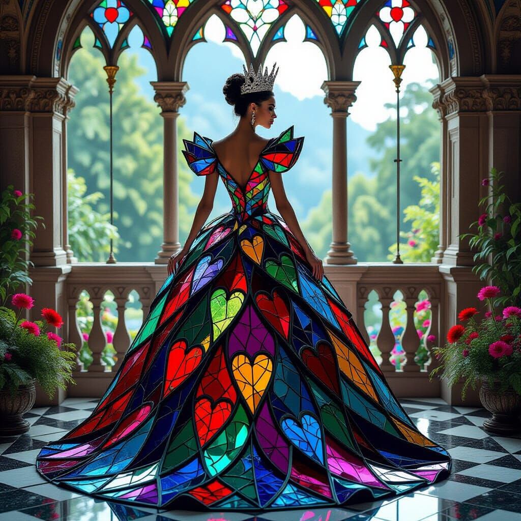 Queen of Hearts' Stained Glass Gown  by @Jewel Researcher