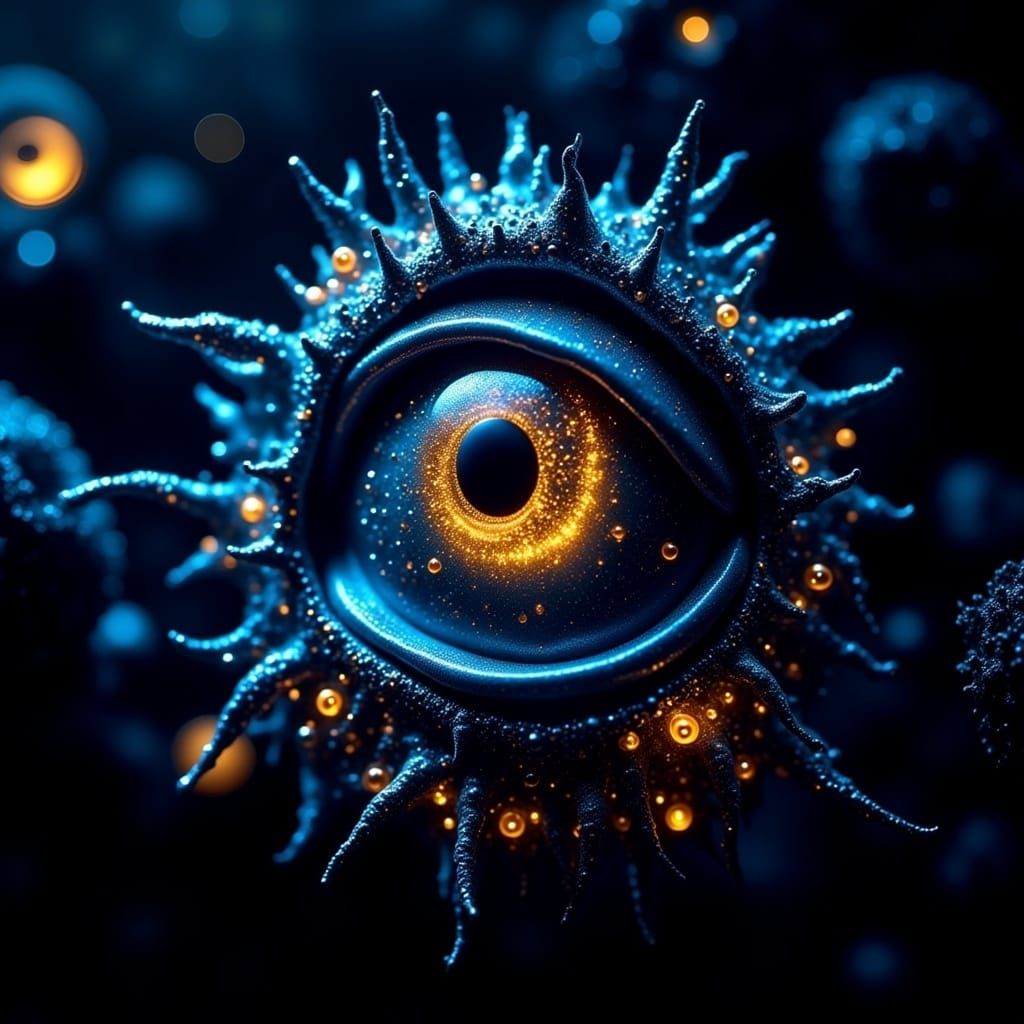  <lora:Extreme Eyes Flux:1.0> Extremely exotic, internal bioluminescence