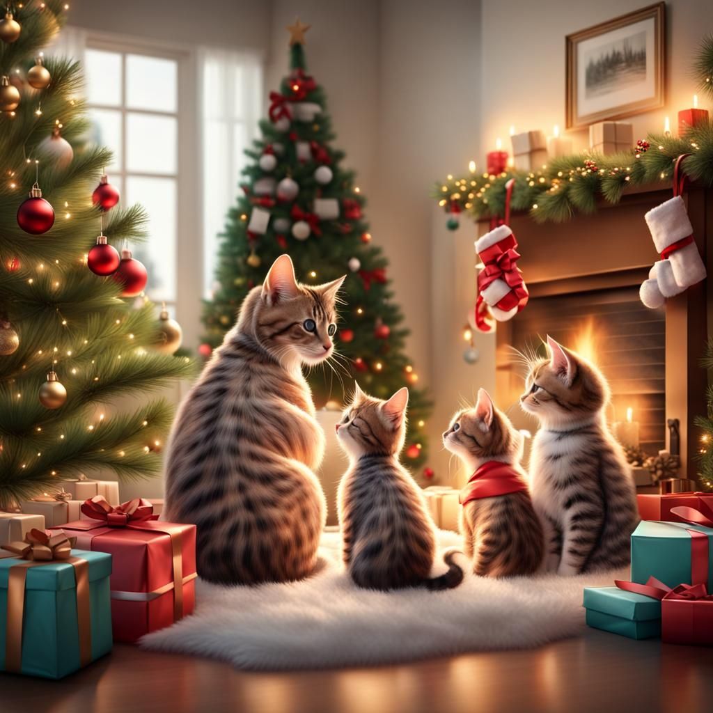 Kitten Christmas   by @GrapeApe420