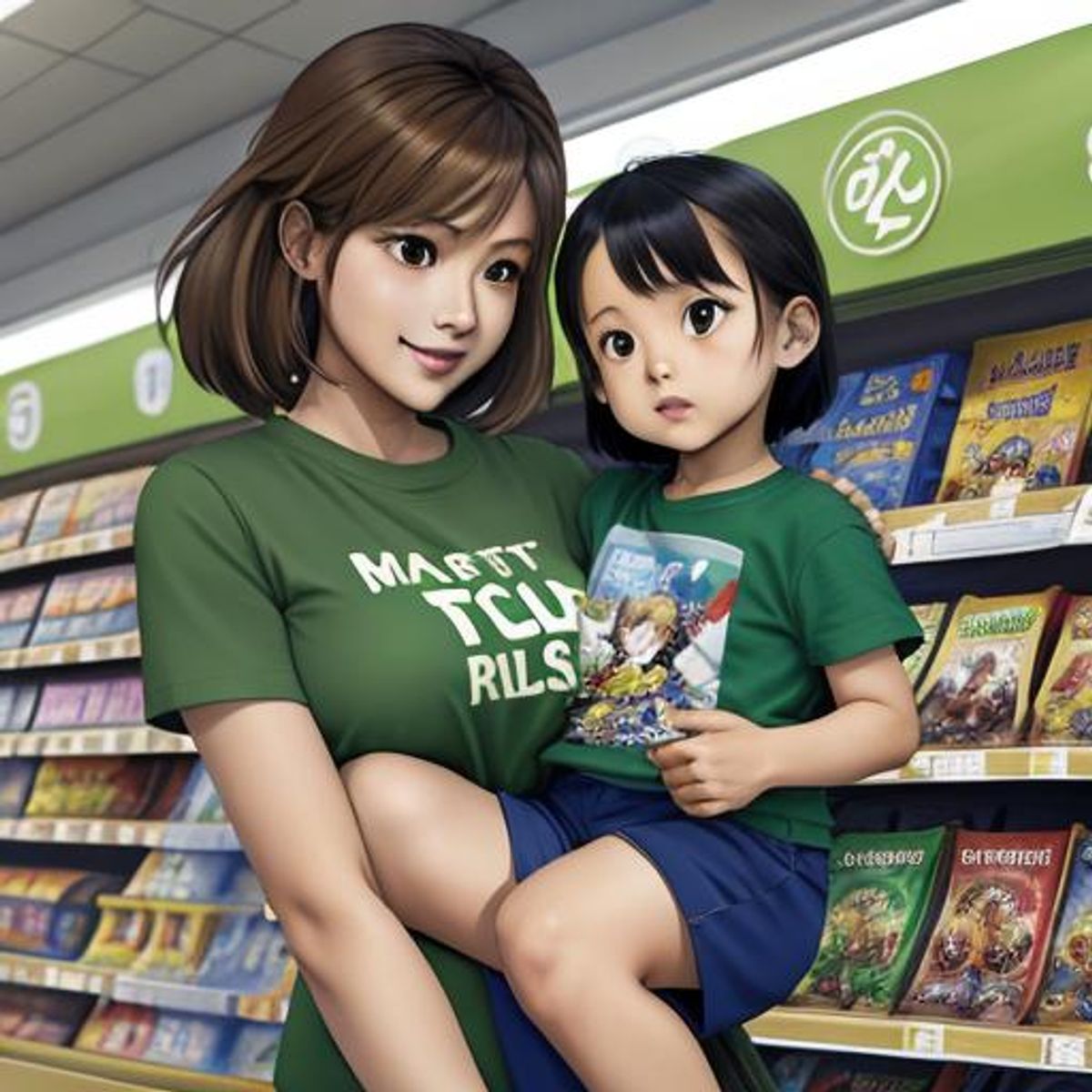 Light brown haired short Asian American female with green eyes wearing