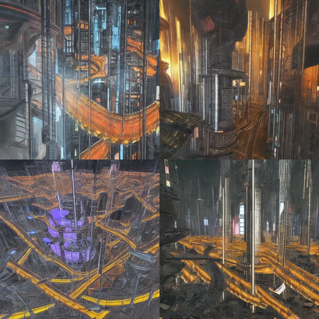 <lora:F-Zero GX:1.0> Urban Dystopia - Overcrowded megacities...