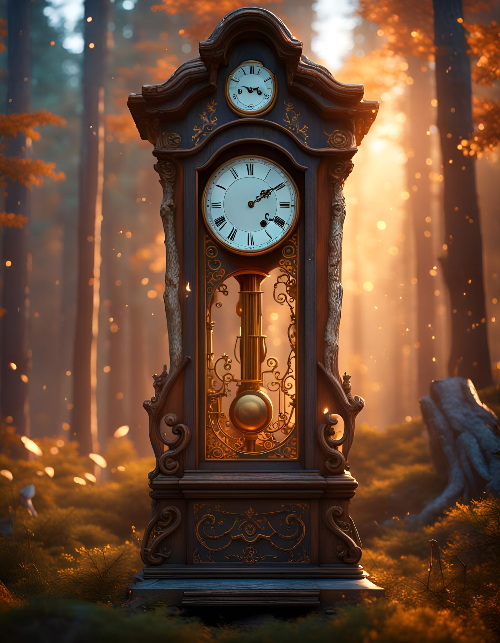 A grandfather clock - AI Generated Artwork - NightCafe Creator