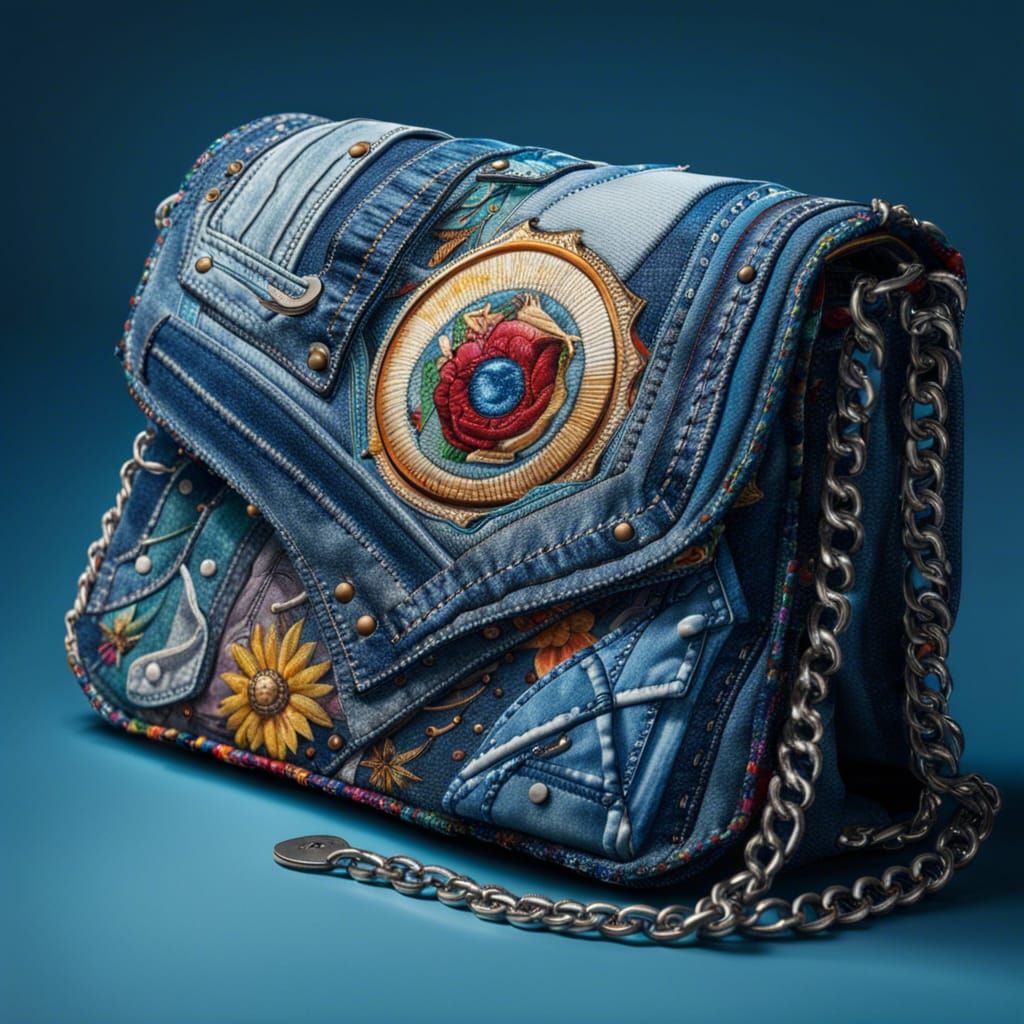 Denim Purse made out of recycled patches!  by @Jen C