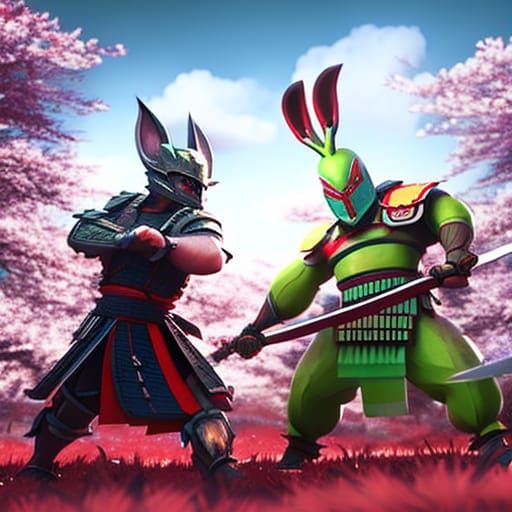 Samurai rabbits - AI Generated Artwork - NightCafe Creator