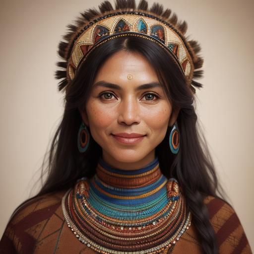 shuar sister in native dress