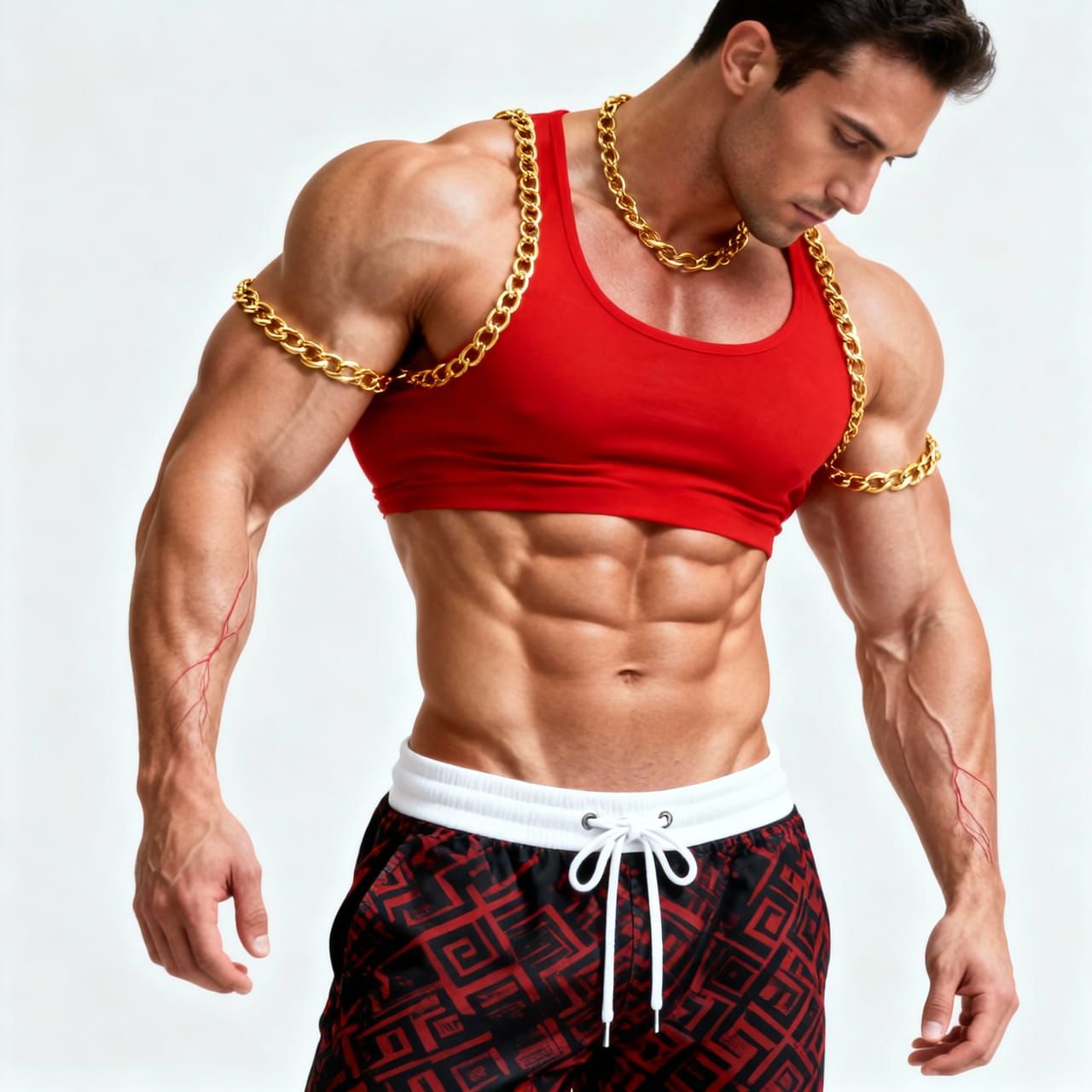Muscular Man with Chains
