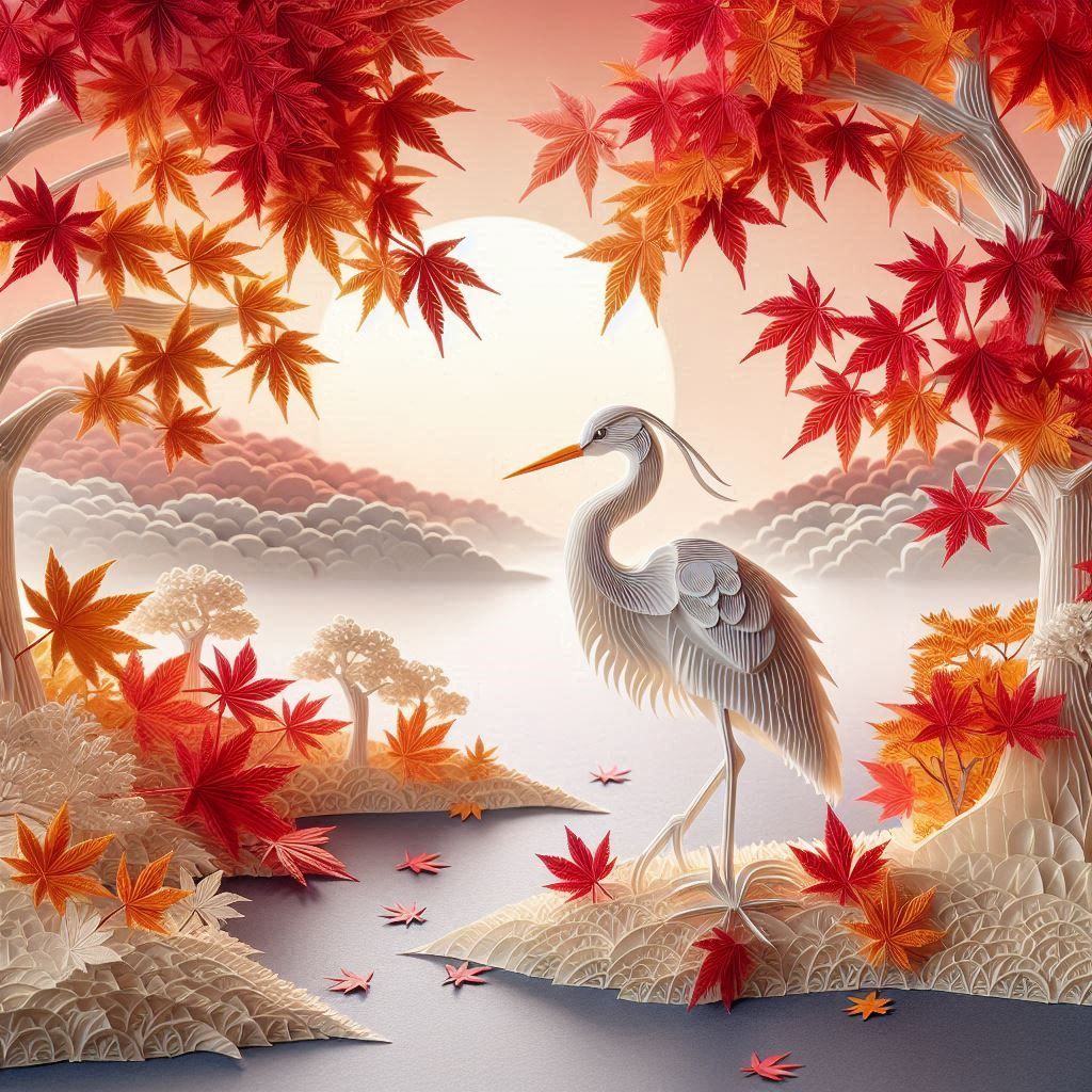 Kirigami Heron