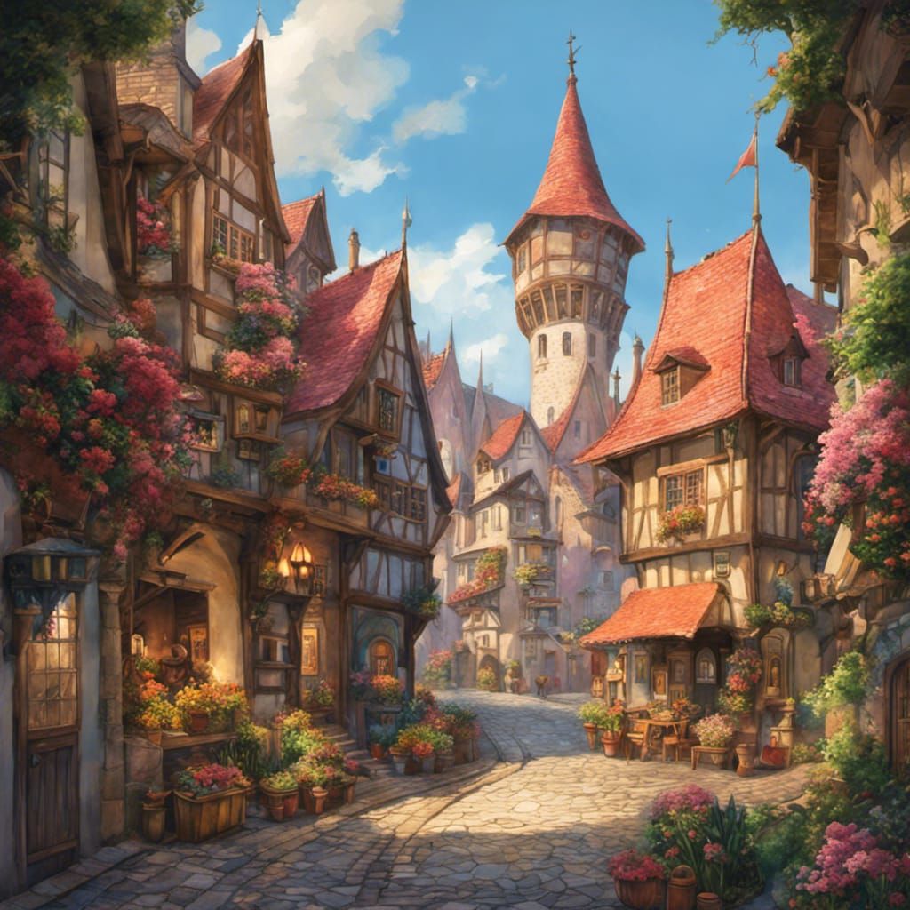 Small medieval village somewhere in Germany