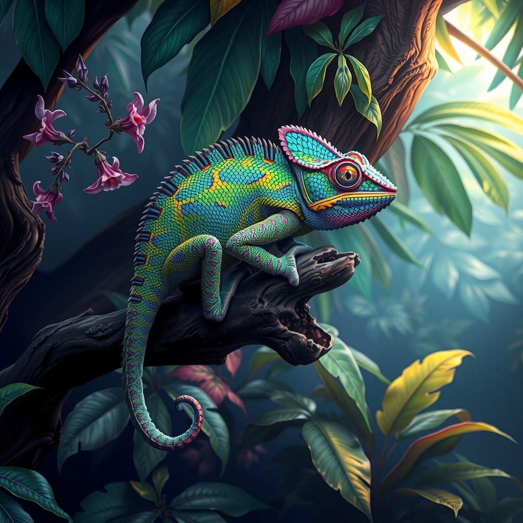 Colourful Chameleon   by @Nicky