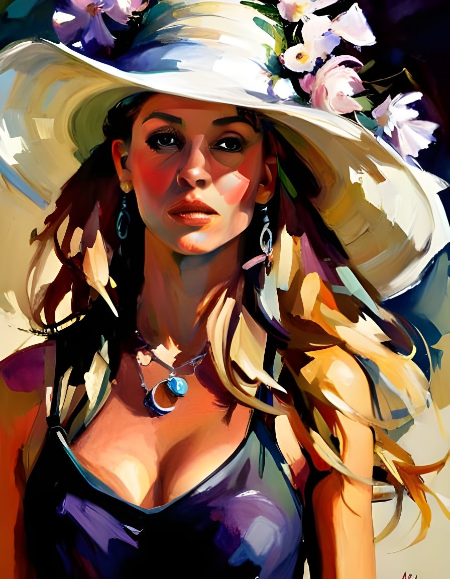 Girl with a hat  by @Pisces Rising