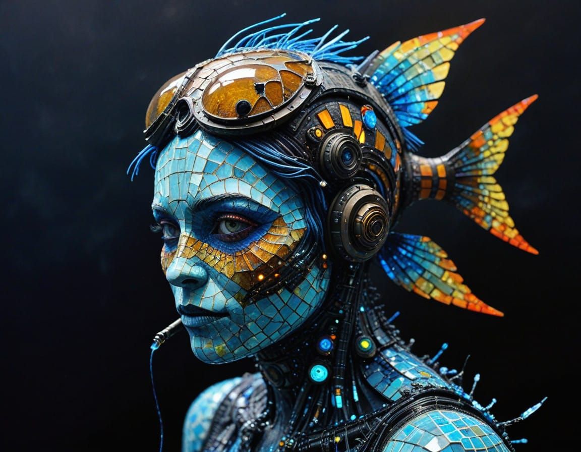 🦊🤴🏻🪐, Bioluminescentpunk , Watercolourpunk ,Mosaicpunk, Antoine de Saint-Exupéry, Marie-Claude Monchaux , Benjamine ...