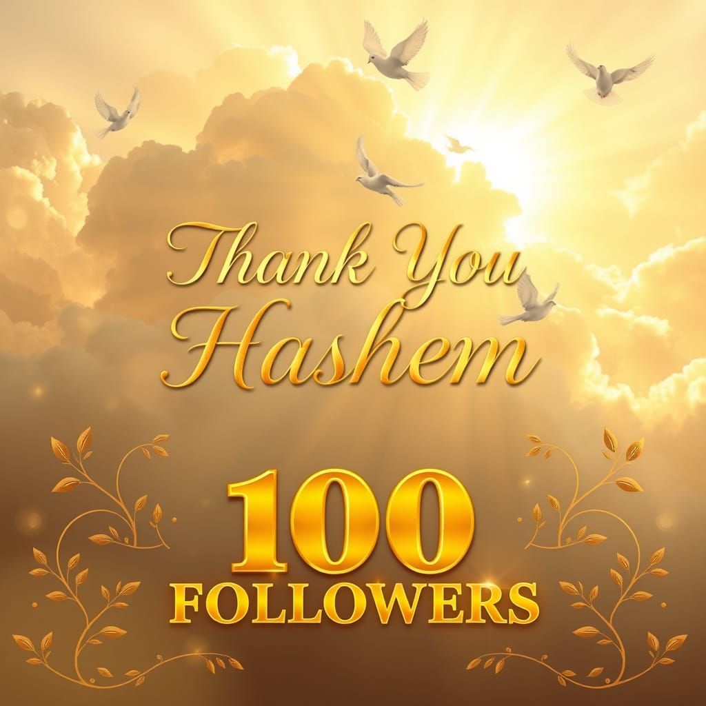 Ethereal Clouds with Golden Script and Symbolic Motifs