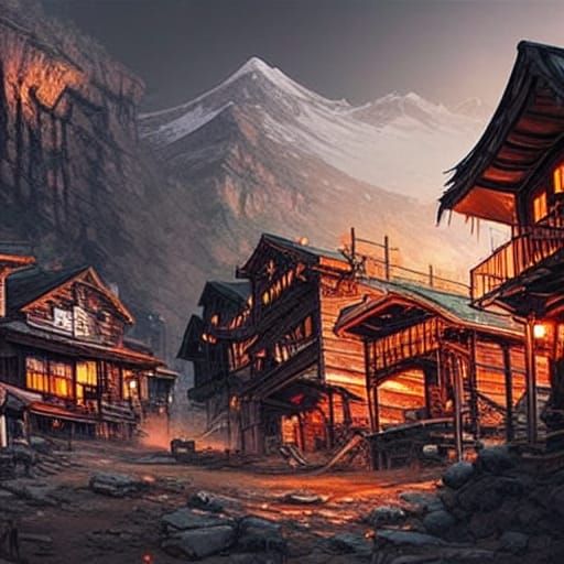 Oriental wild west town