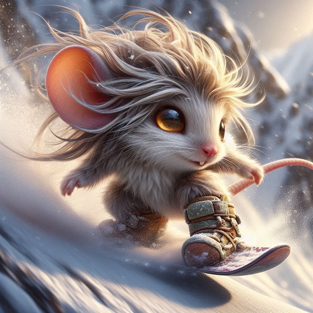 Mouse snowboarder