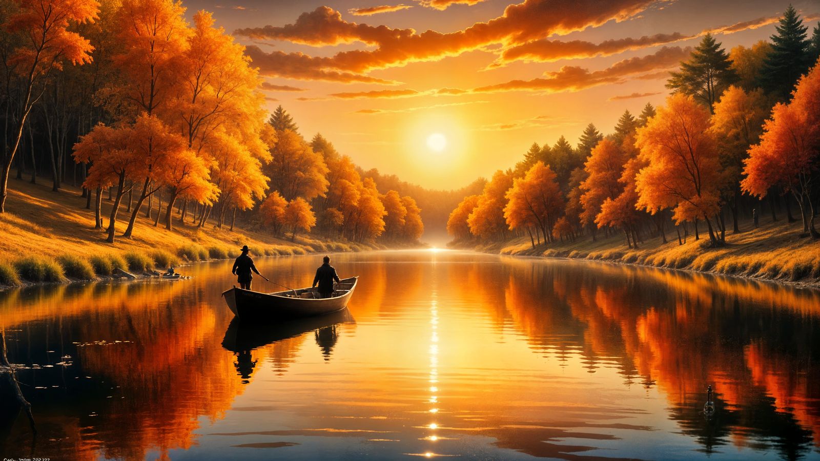 fishermen standing in a slender wooden boat  by @Narolinus