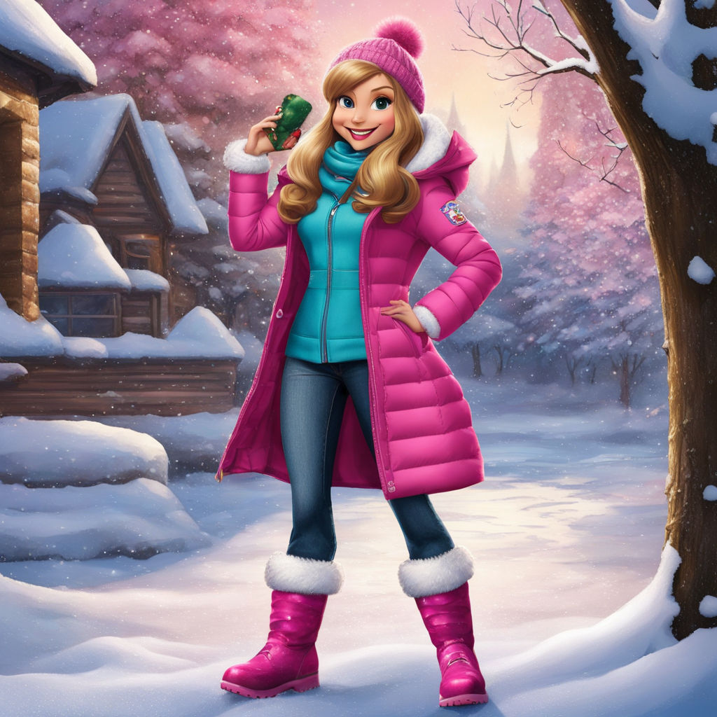 Human Brittany Miller, having some winter fun in the snow