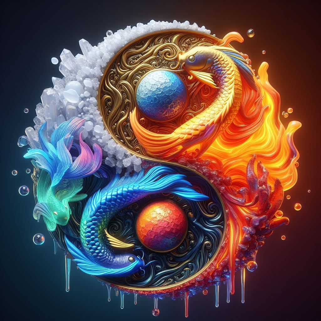 Yin yang water and lava