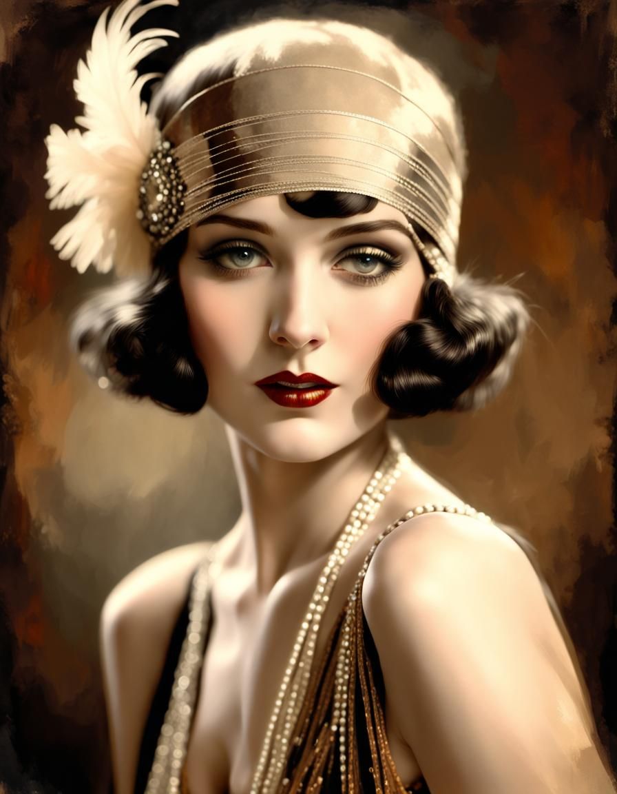 Beautiful 1920's socialite a flapper - AI Photo Generator - starryai