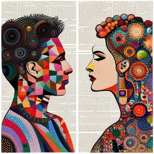 Unique 1000 DPI Color drawing illustration collage, marker d...