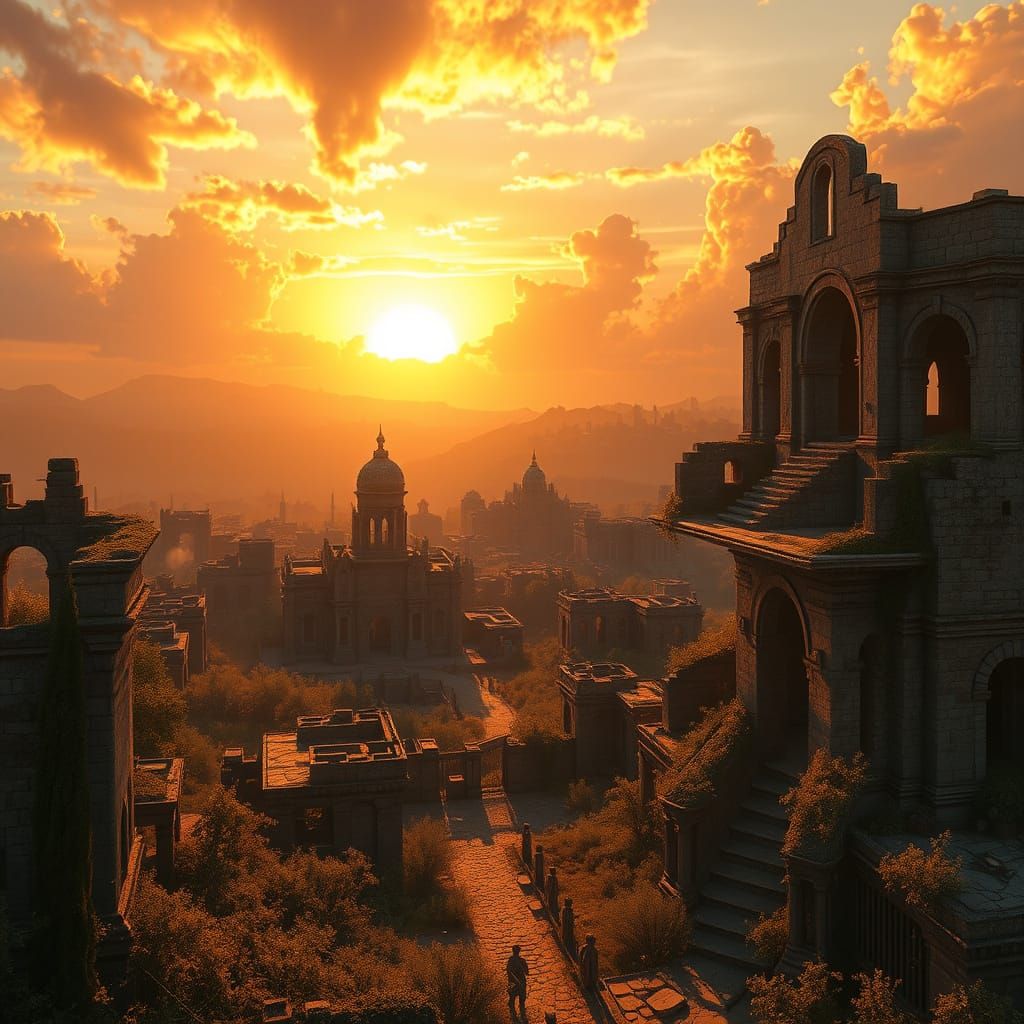 Ancient Ruins Unveiled at Sunset