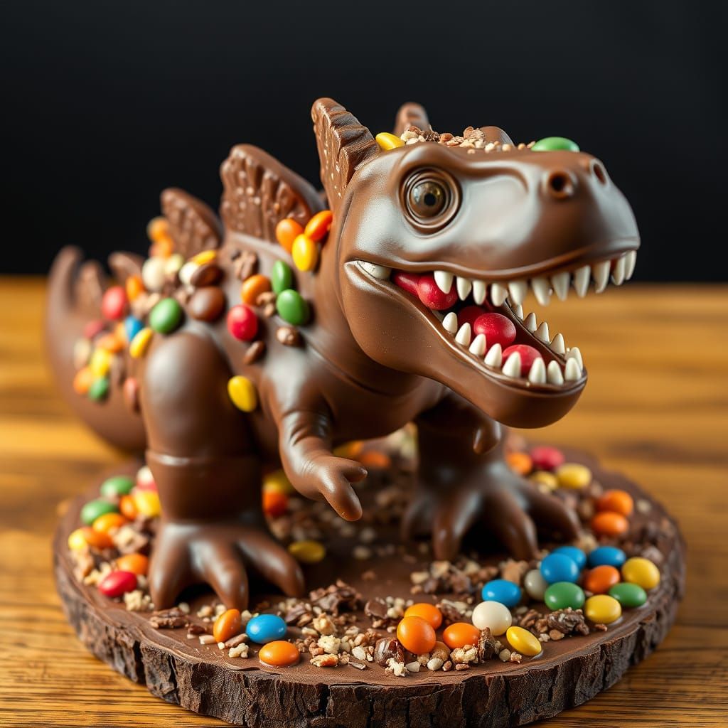 T Rex made of chocolate   by @Goosie Girl 