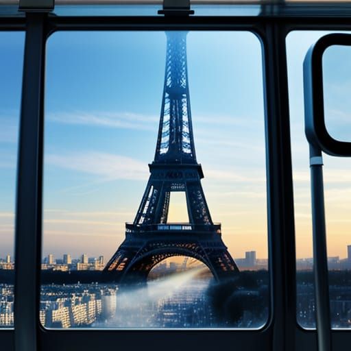 Eiffel Tower Art on a Steamy Window
