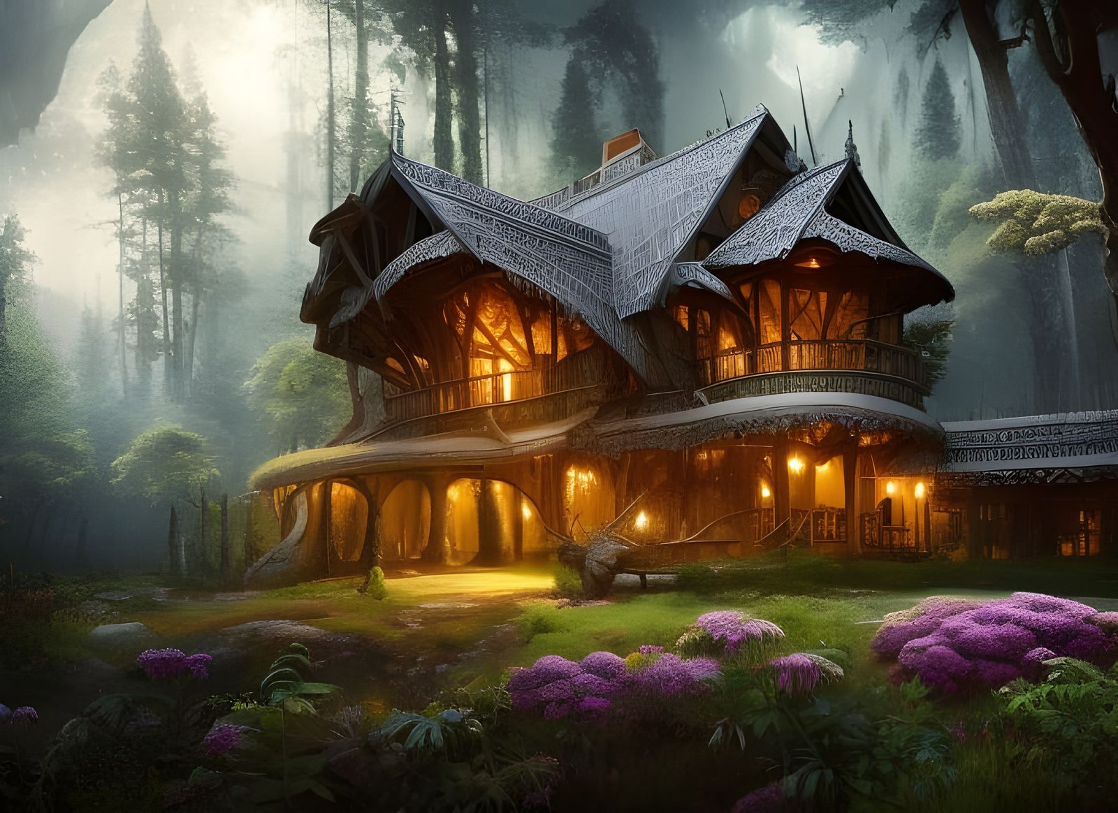 Forest Homestead - AI Generated Artwork - NightCafe Creator