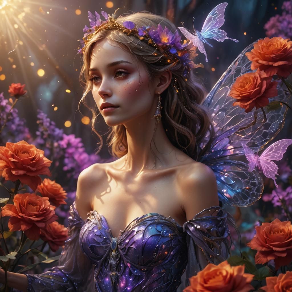 Whimsical Skeletal Fairy Concept Art in Surreal Style