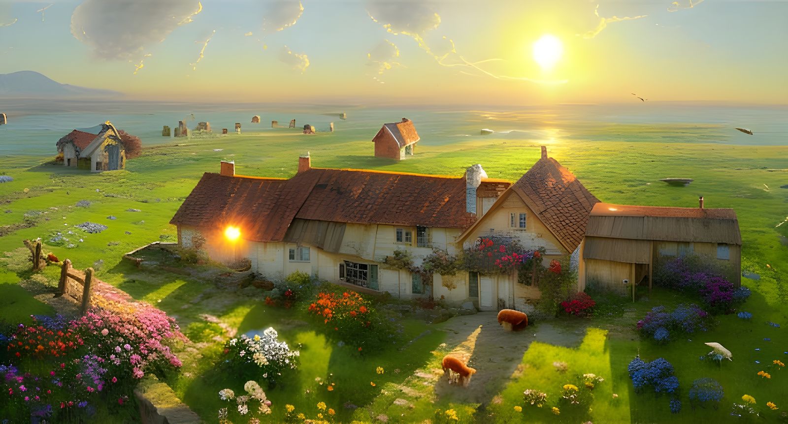 A farmhouse on the sea coast  undefined