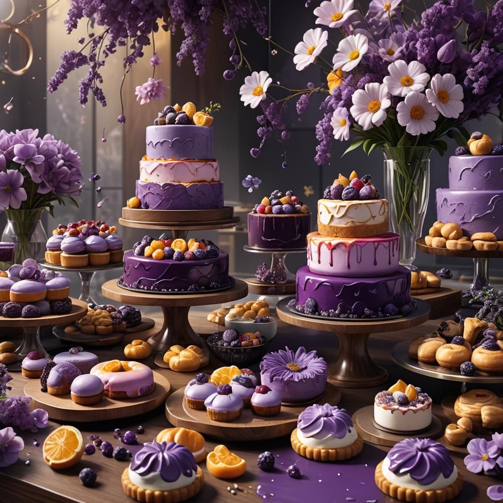 Gourmet Cakes and Pastries in a Luxury Kitchen